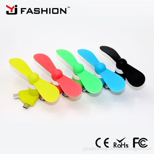 2 IN 1 Travel Portable CellPhone Mini Fan Cooling Cooler For Micro USB For iPhone 5 5S SE 6 6S Plus 8 Pin Android Phones S6 S7